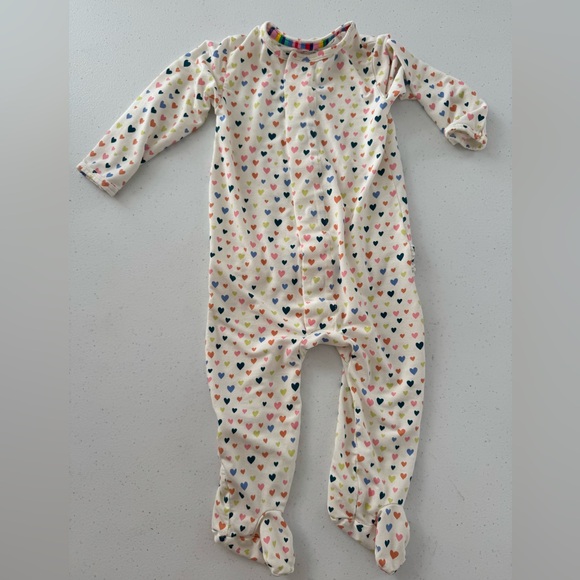 Magnetic Me Colorful Heart Print Babu Onesie  6-9m Ruffle Bootie - Picture 1 of 6